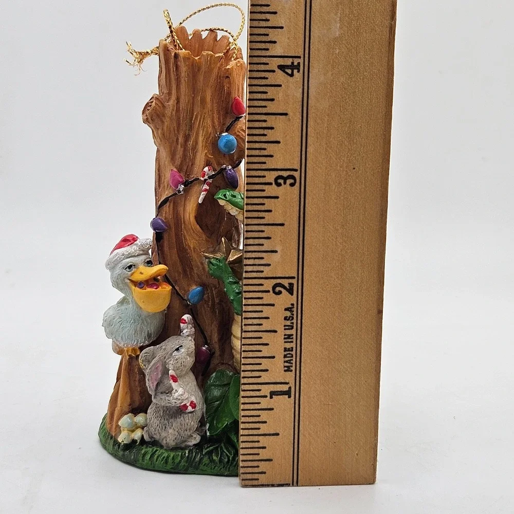 Vintage Christmas Alligator Bird Bunny Tree Ornament Figurine Woodland Holiday